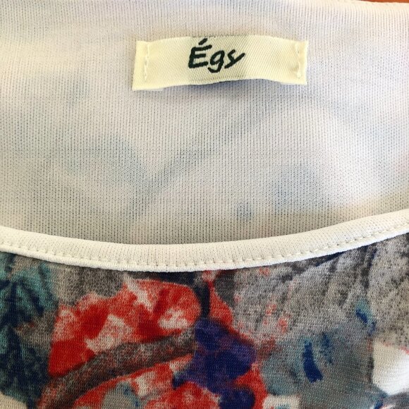 Egy California Floral Lace Detail Short Sleeve Shift Midi Dress Medium - Picture 8 of 10